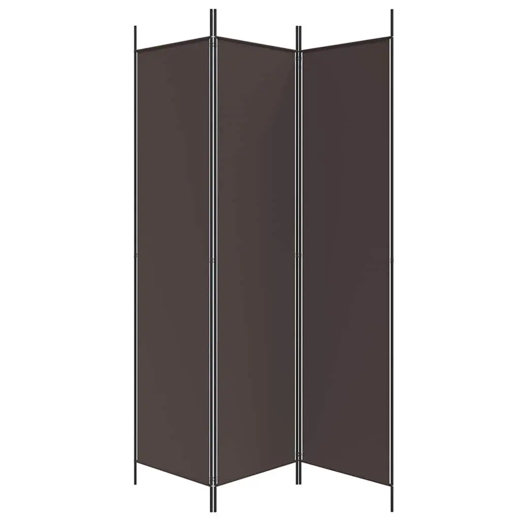 3-Panel Room Divider Privacy Partition Foldable Fabric Screen 150x200cm Brown