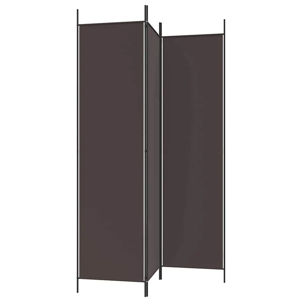 3-Panel Room Divider Privacy Partition Foldable Fabric Screen 150x200cm Brown
