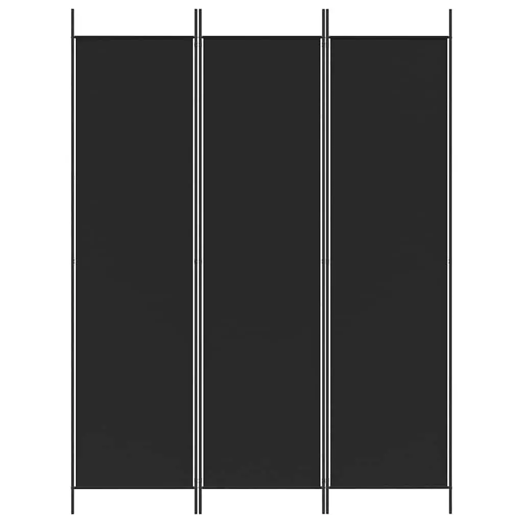3-Panel Room Divider Screen Privacy Partition Foldable Fabric Black 150x200cm