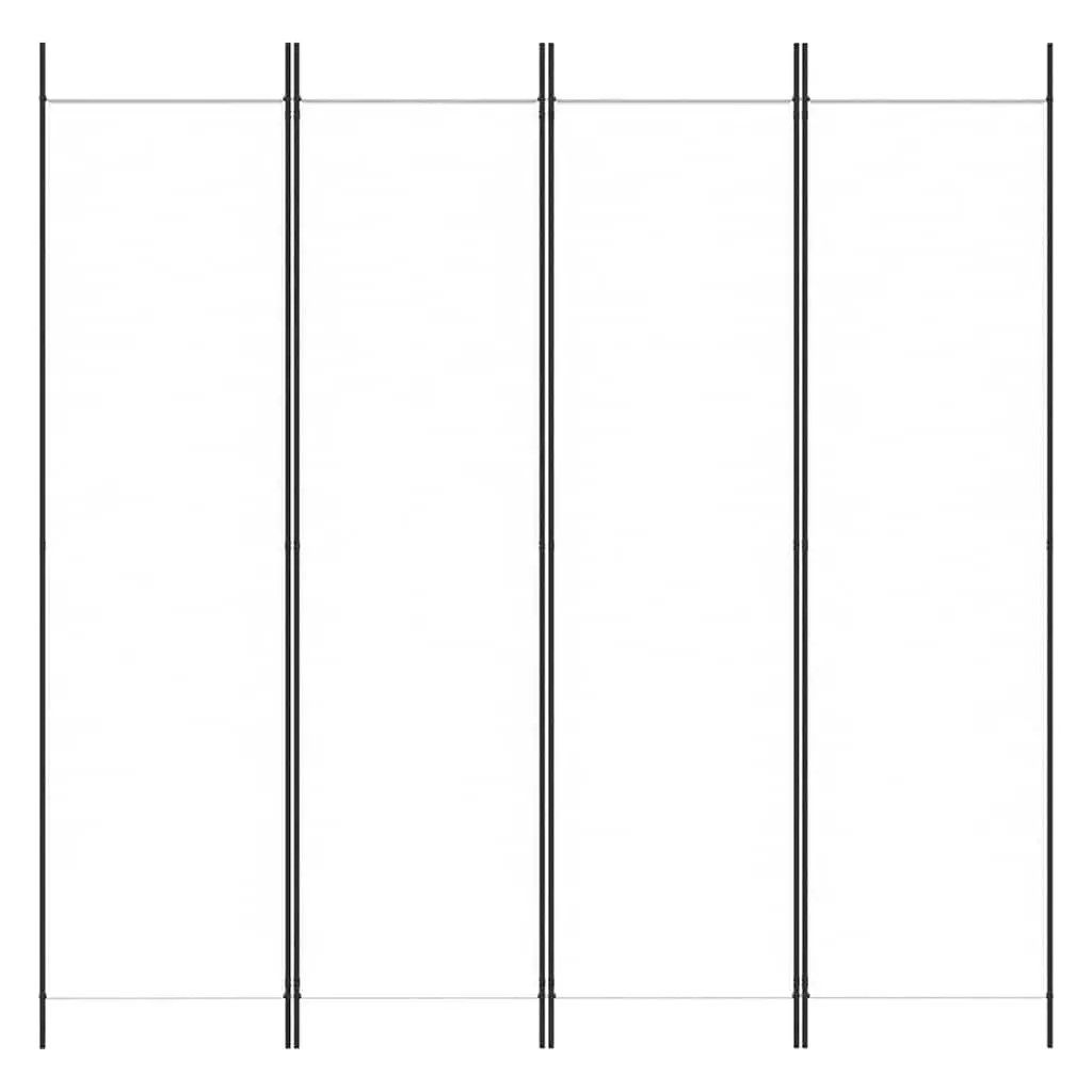 4-Panel Room Divider Privacy Partition 200 x 200 cm White Fabric Folding