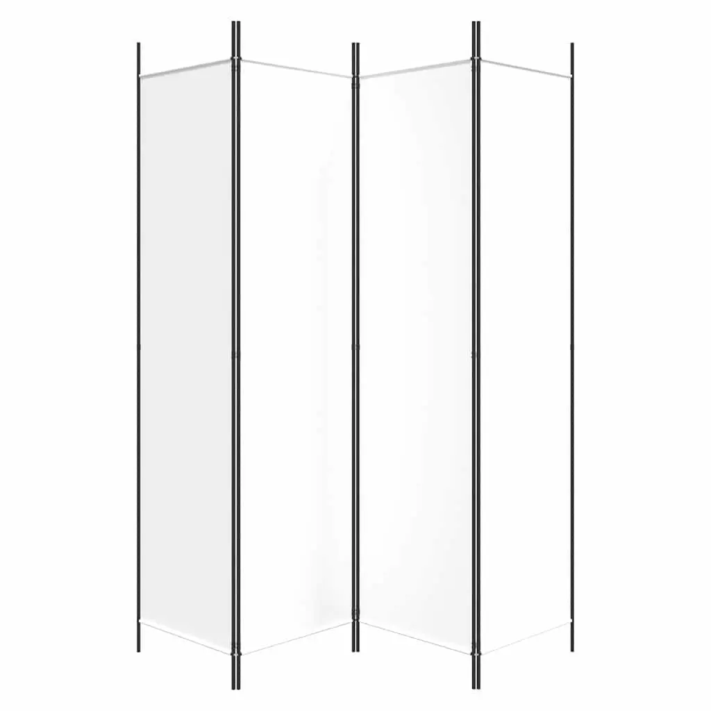 4-Panel Room Divider Privacy Partition 200 x 200 cm White Fabric Folding