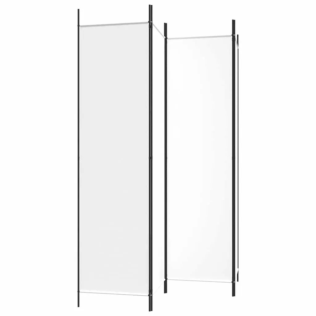 4-Panel Room Divider Privacy Partition 200 x 200 cm White Fabric Folding