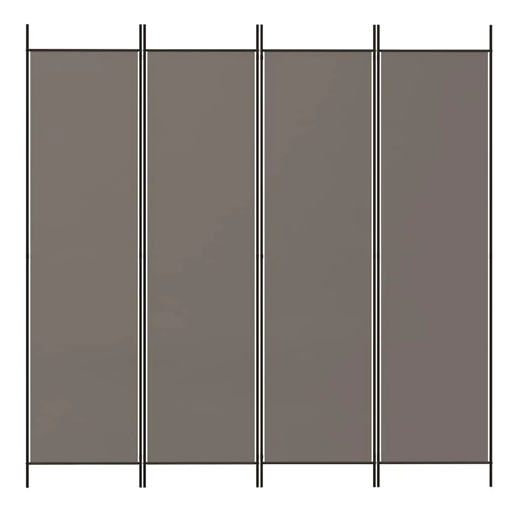 4-Panel Room Divider Screen Folding Partition Privacy Divider 200x200cm Anthracite