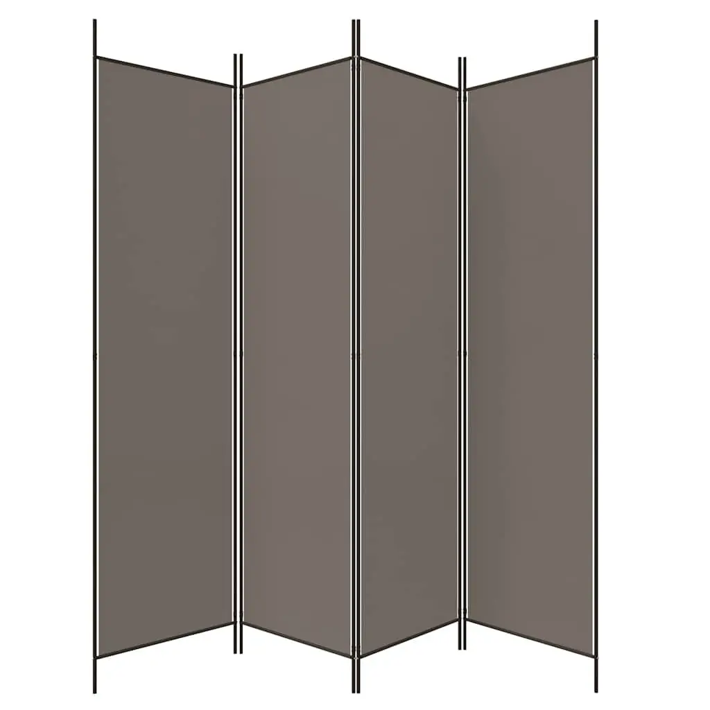 4-Panel Room Divider Screen Folding Partition Privacy Divider 200x200cm Anthracite