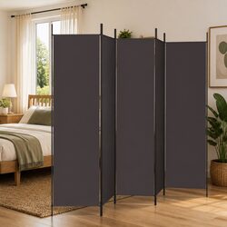 Practical 5-Panel Brown Room Divider for Home Use
