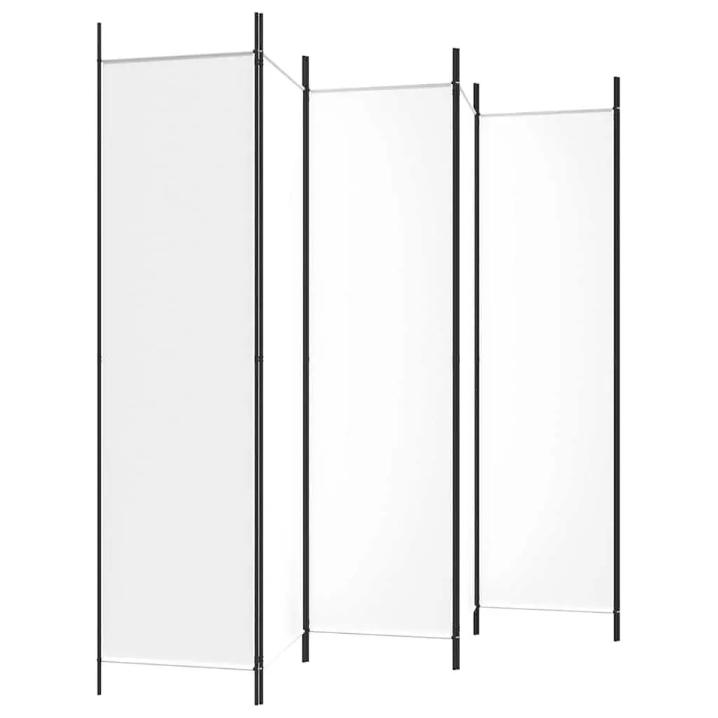6-Panel Room Divider Folding Privacy Screen 300x200 cm White
