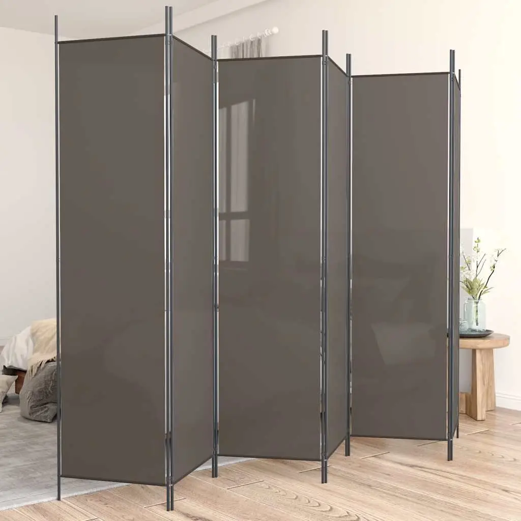 Room Divider 6-Panel Folding Screen Privacy Partition 300x200cm Anthracite