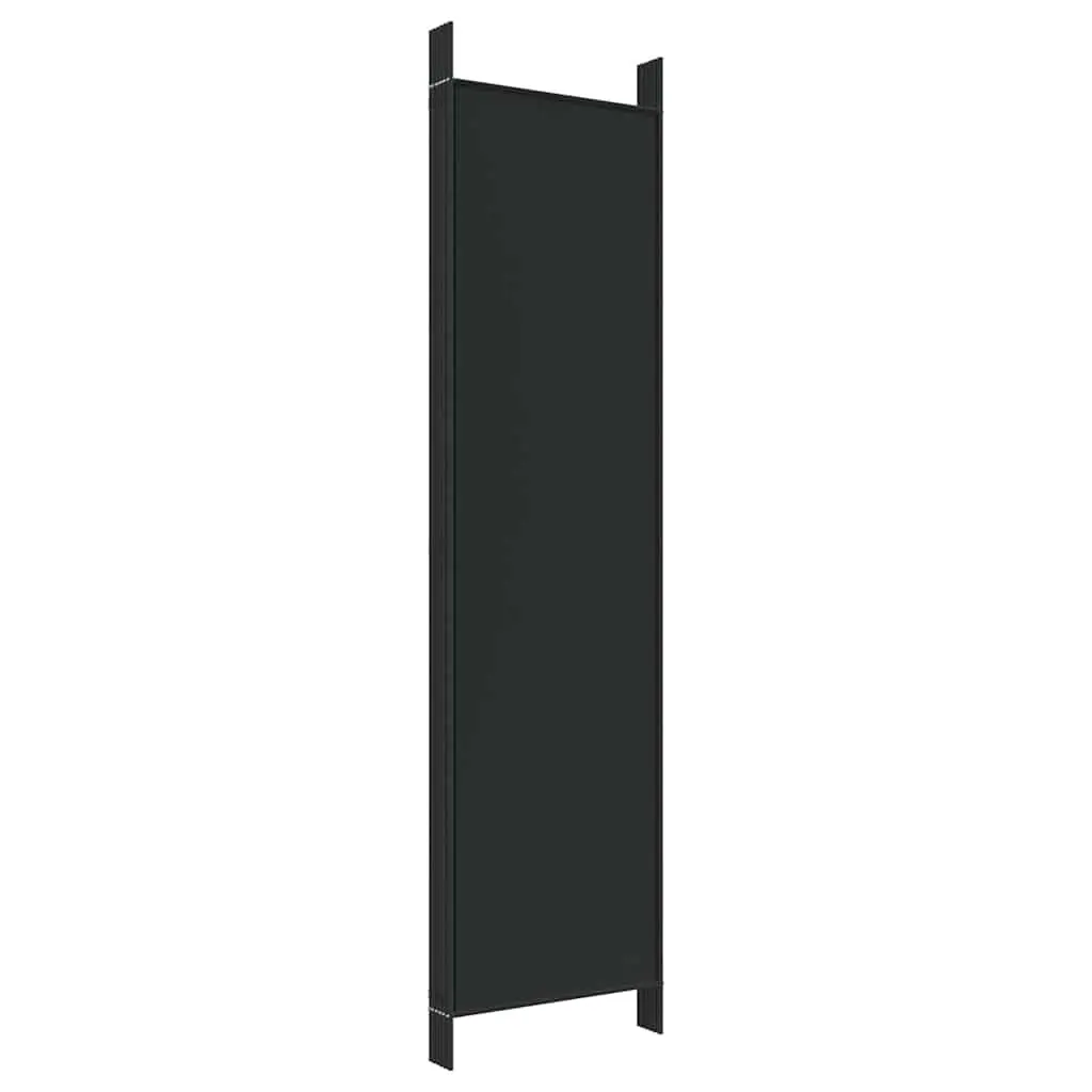 6-Panel Folding Room Divider Privacy Partition 300x200cm Black