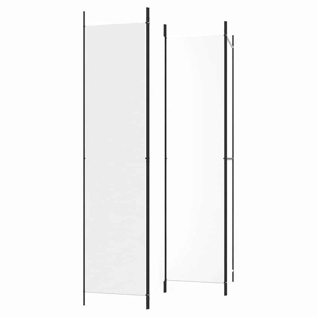 4 Panel Room Divider Screen Privacy Partition Fabric 200x220cm White