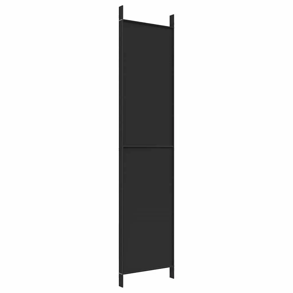 4-Panel Room Divider Screen Privacy Partition 200x220 cm Black Fabric Foldable