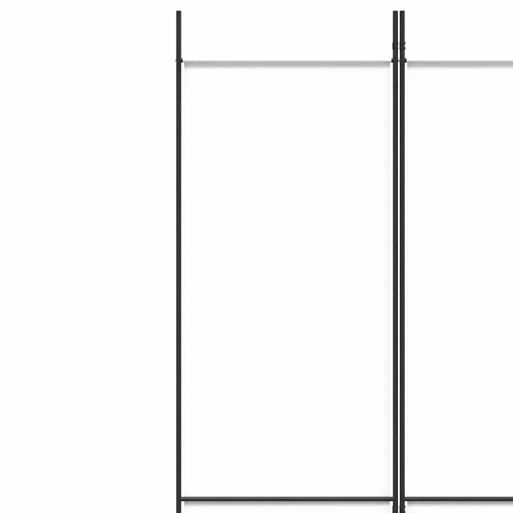 5-Panel Room Divider Folding Privacy Partition 250x220cm White Fabric