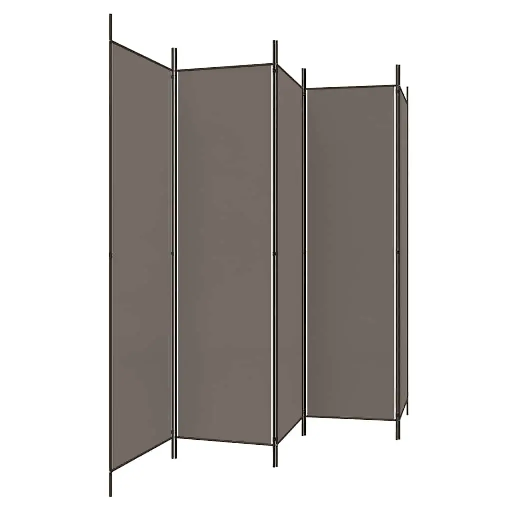 5-Panel Room Divider Privacy Space Anthracite Foldable Fabric Screen