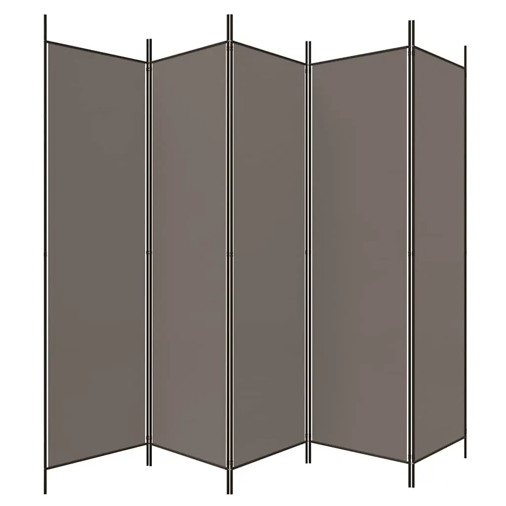 5-Panel Room Divider Privacy Space Anthracite Foldable Fabric Screen