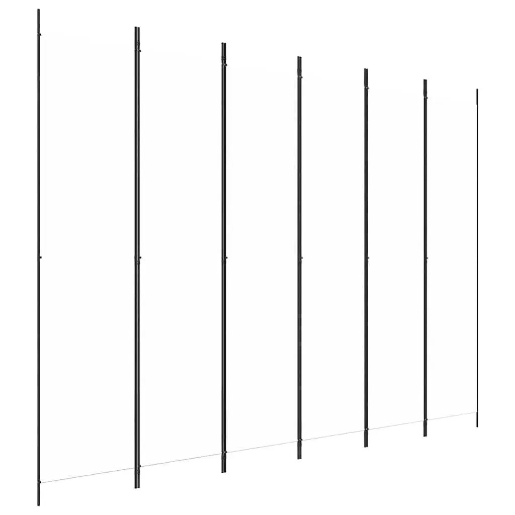 6-Panel Room Divider Privacy Partition Folding Screen 300 x 220 cm White Fabric