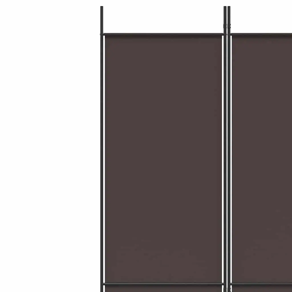 6-Panel Room Divider Privacy Separator 300x220cm Brown Foldable Partition Screen