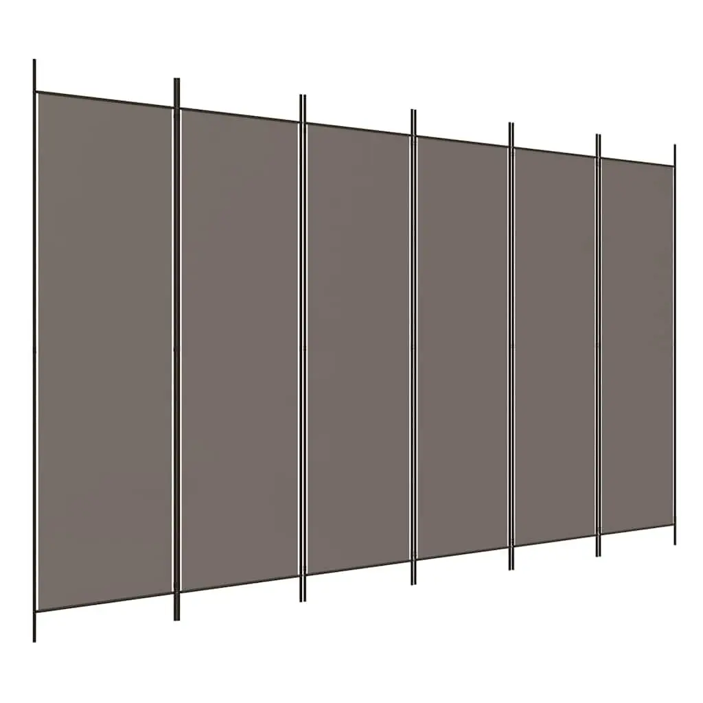 6-Panel Room Divider Privacy Screen Foldable 300x220cm Anthracite