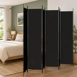 Warm and Functional 6-Panel Room Divider for Privacy
