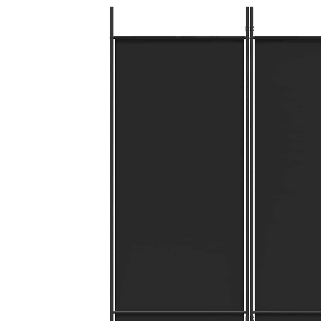 6-Panel Room Divider Screen Privacy Partition 300x220cm Foldable Fabric Black