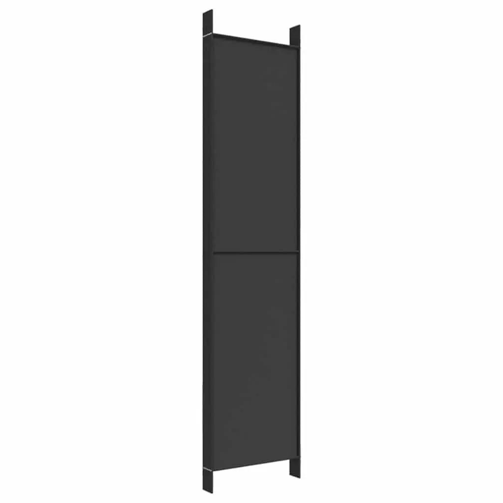 6-Panel Room Divider Screen Privacy Partition 300x220cm Foldable Fabric Black