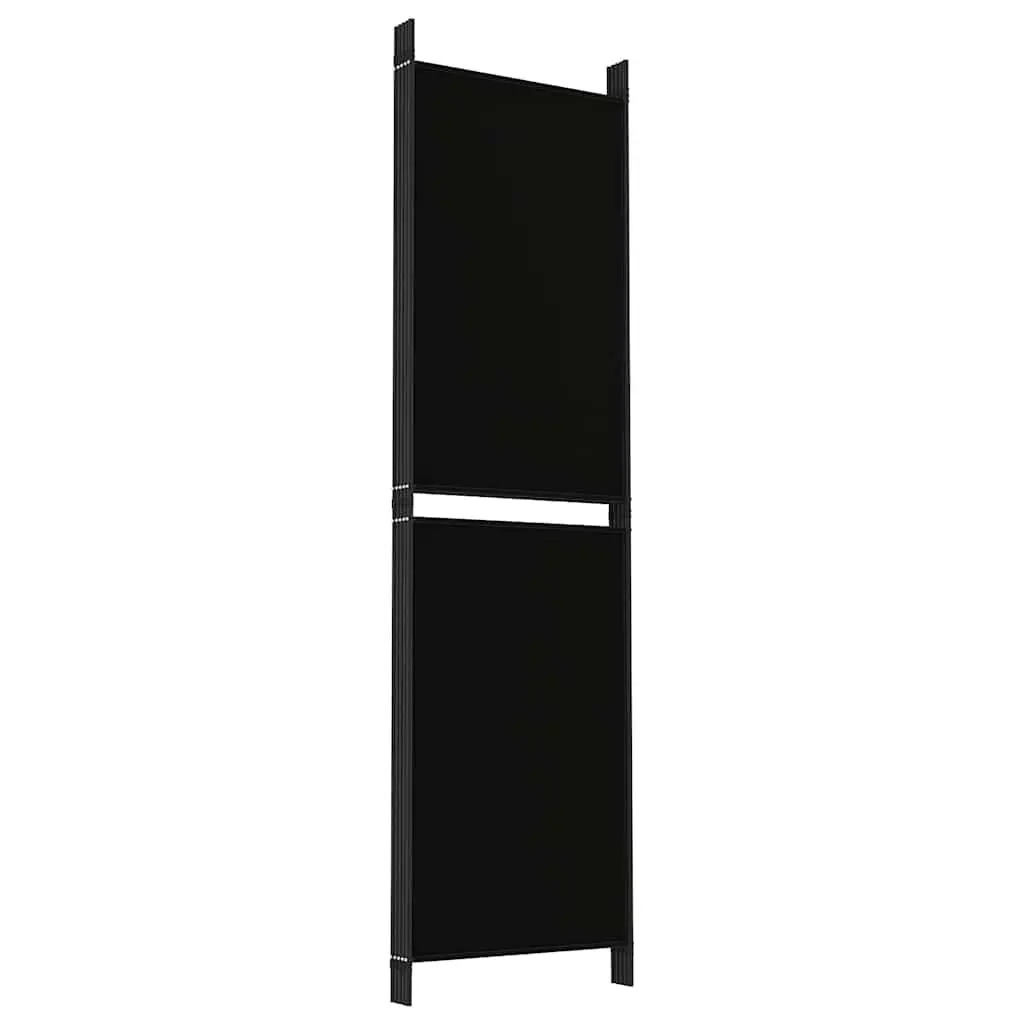 5-Panel Room Divider Folding Privacy Screen 250x180cm Black