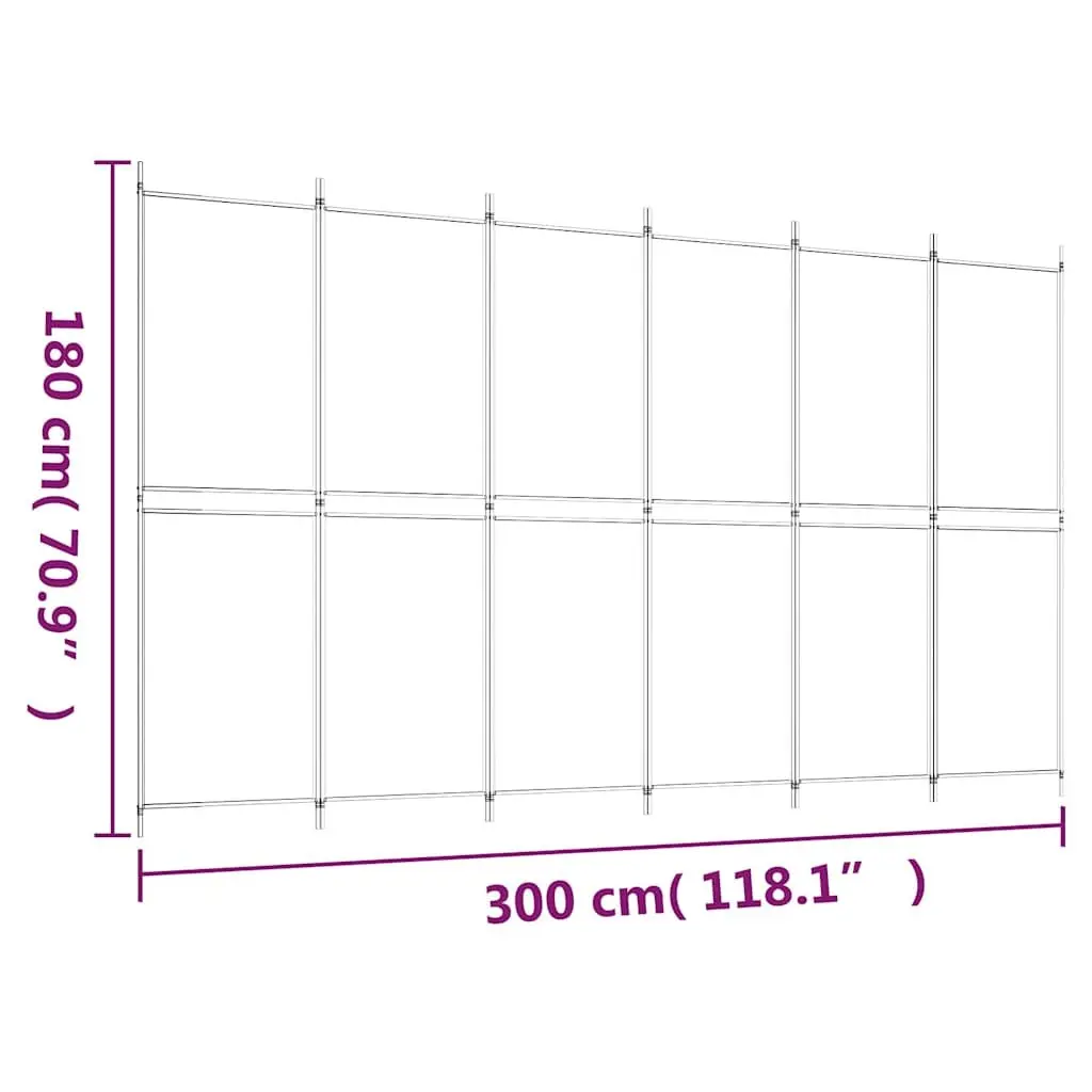 Room Divider 6-Panel Folding Screen Privacy 300x180cm Anthracite