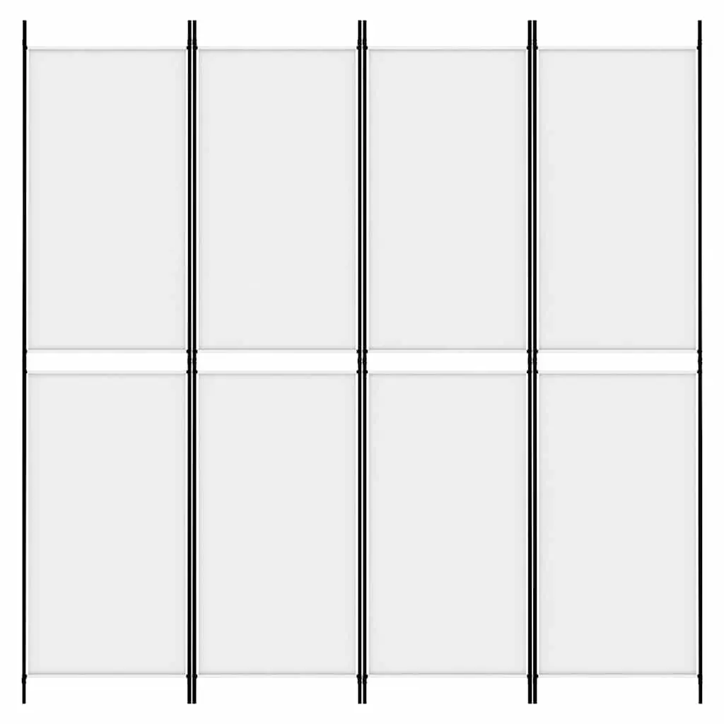 4-Panel Room Divider Privacy Separator 200 x 200 cm White Foldable Fabric Partition Screen