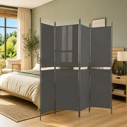 5-Panel Anthracite Fabric Room Divider - Value and Utility