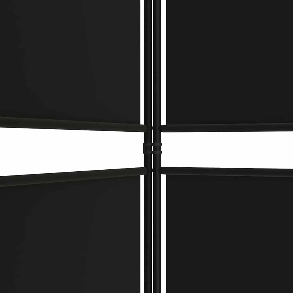 5-Panel Room Divider Screen Privacy Partition 250x200 cm Black Fabric Folding