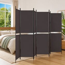 Reliable Brown Fabric Room Divider 6 Panels 300x200cm