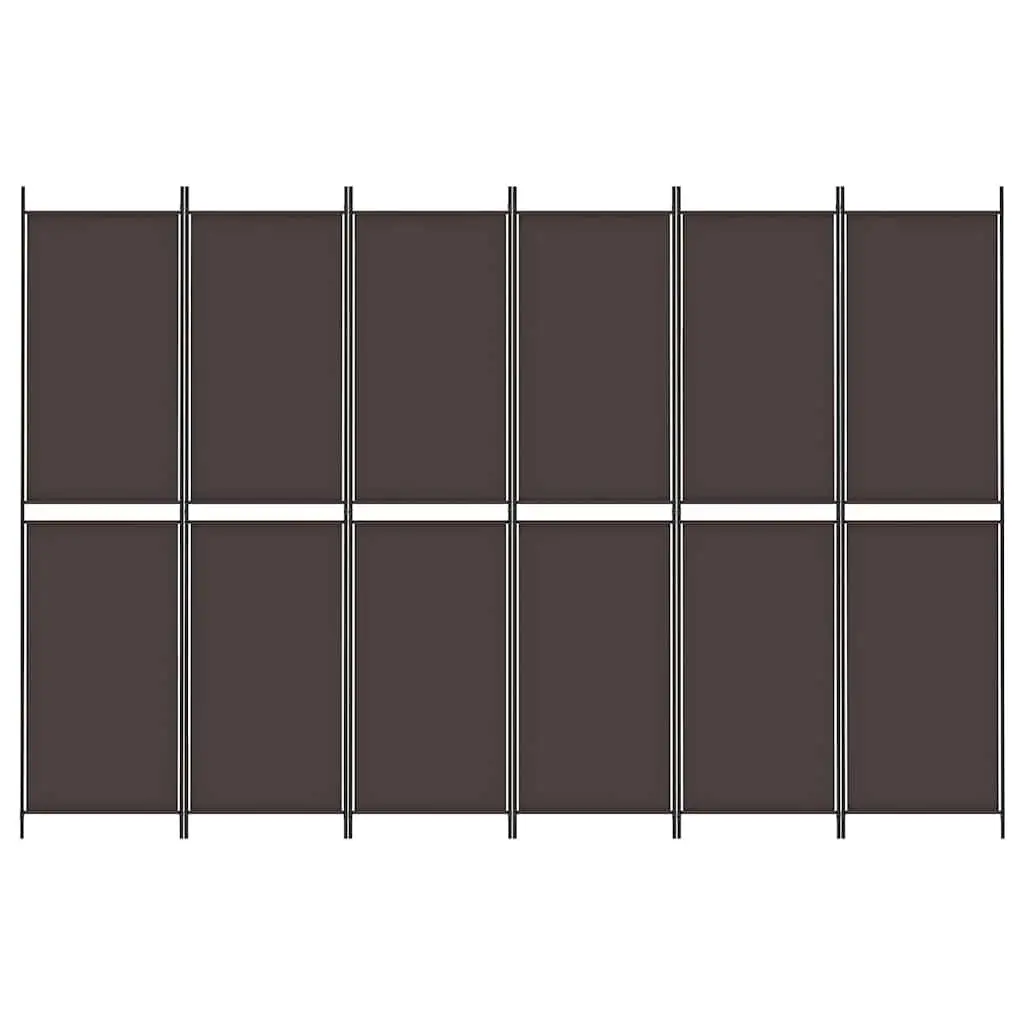 Room Divider Privacy Partition Fabric Folding 300x200cm Brown 6 Panel