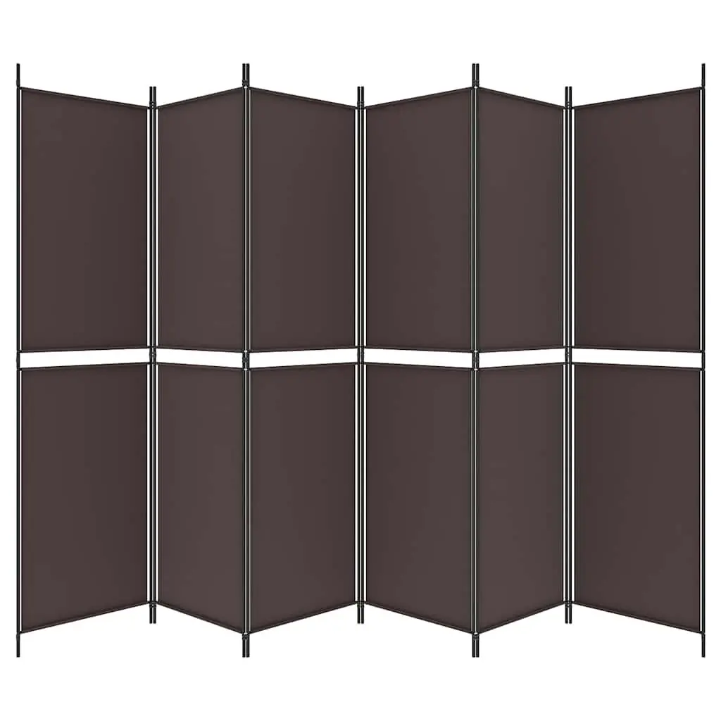 Room Divider Privacy Partition Fabric Folding 300x200cm Brown 6 Panel