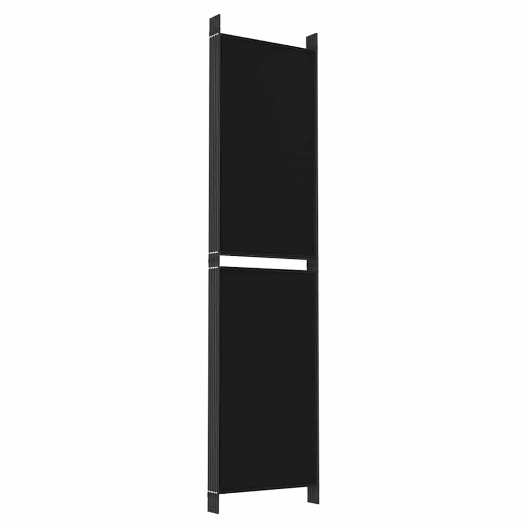 6-Panel Room Divider Screen Privacy Space Separation 300 x 200 cm Black Foldable