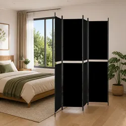 Value and Practicality: 4-Panel Black Room Divider