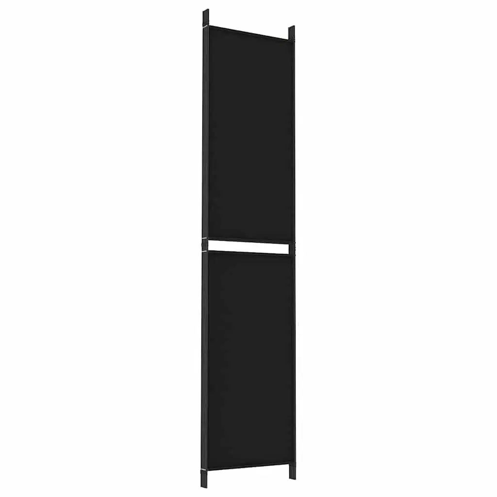 4-Panel Room Divider Privacy Screen 200x220 cm Foldable Fabric Black