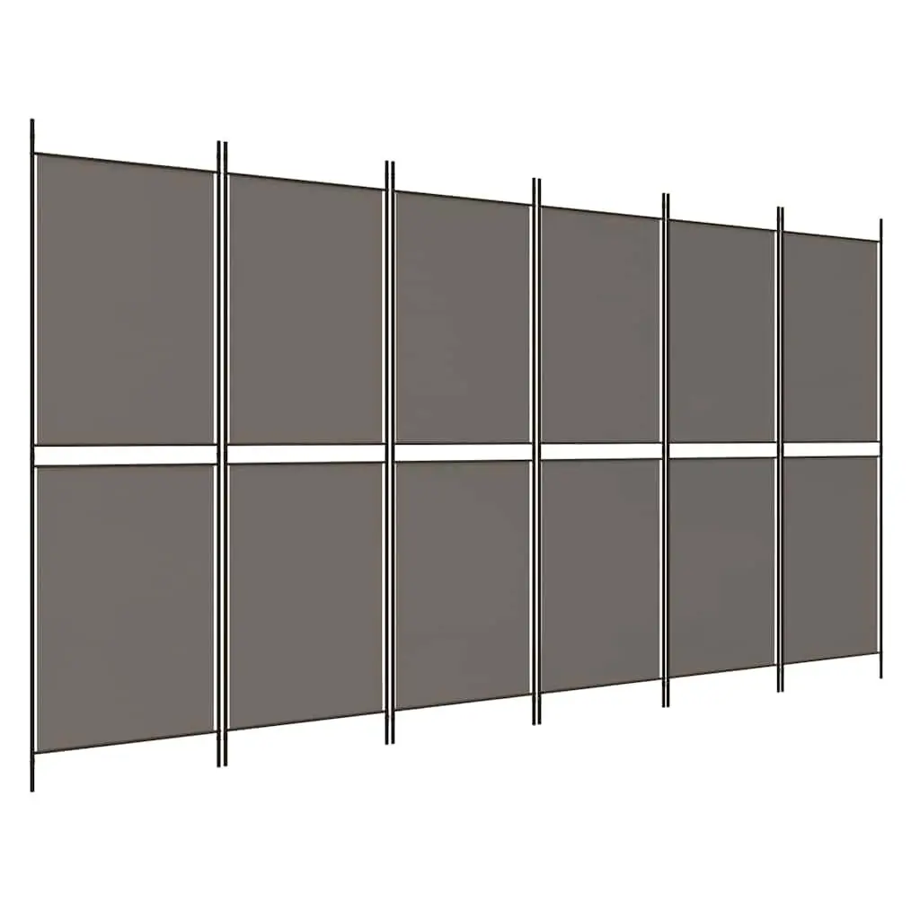 Folding Screen Room Divider Privacy Partition 6 Panels 300x220cm Anthracite