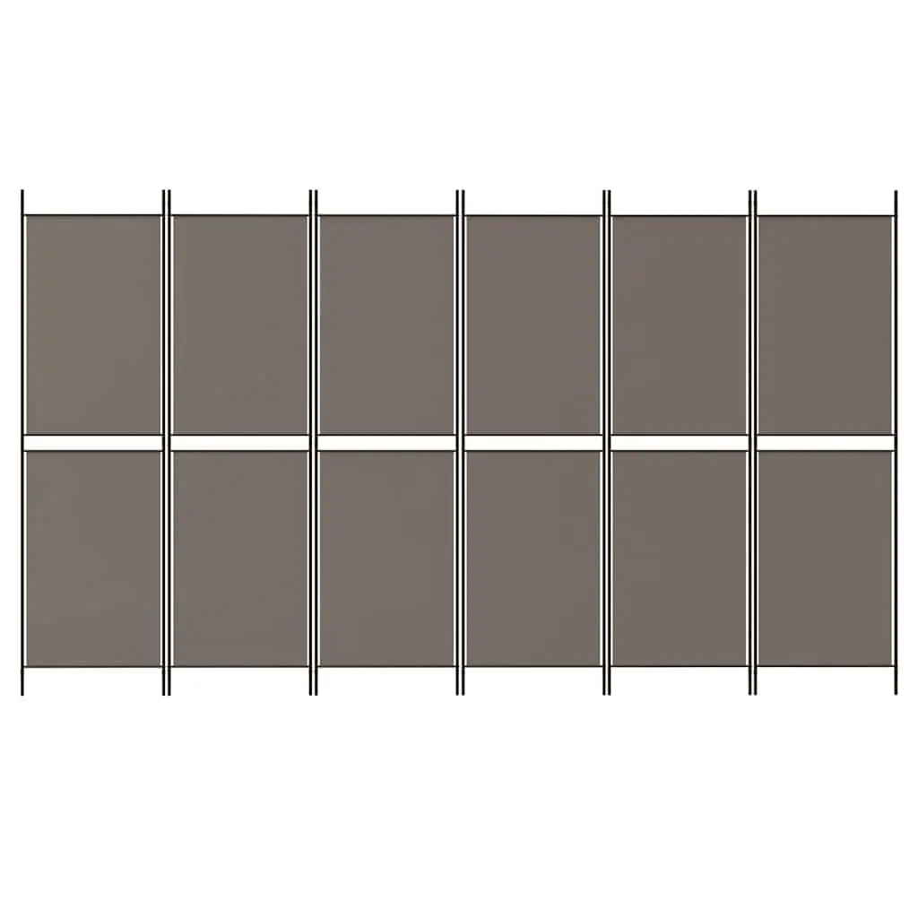 Folding Screen Room Divider Privacy Partition 6 Panels 300x220cm Anthracite