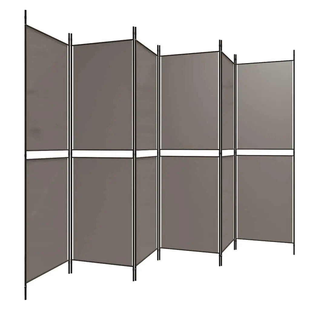 Folding Screen Room Divider Privacy Partition 6 Panels 300x220cm Anthracite