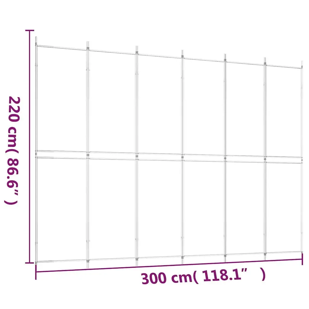 Folding Screen Room Divider Privacy Partition 6 Panels 300x220cm Anthracite