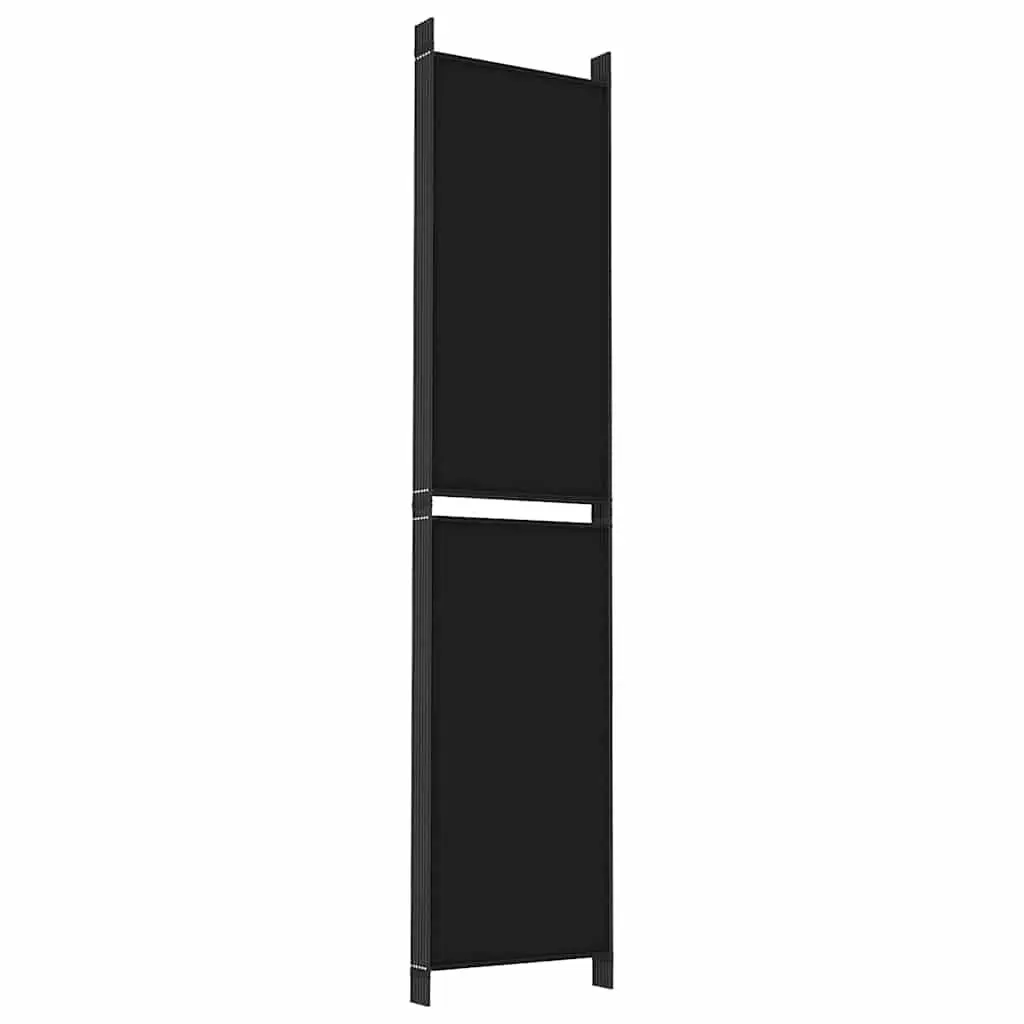 6-Panel Room Divider Screen Privacy Partition 300x220 cm Foldable Black Fabric