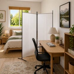 White 2-Panel Room Divider: Practical and Affordable