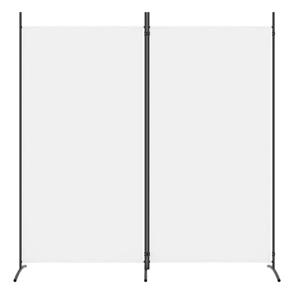 2-Panel Room Divider Privacy Screen Foldable Fabric 175 x 180 cm White