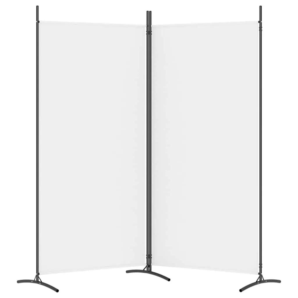 2-Panel Room Divider Privacy Screen Foldable Fabric 175 x 180 cm White