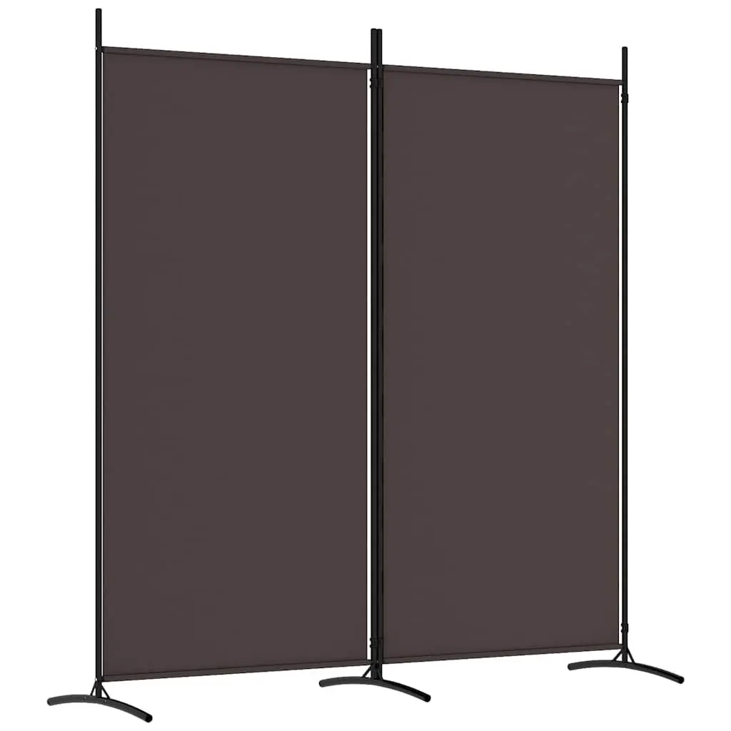 Room Divider Screen 2-Panel Privacy Partition 175x180cm Brown Fabric