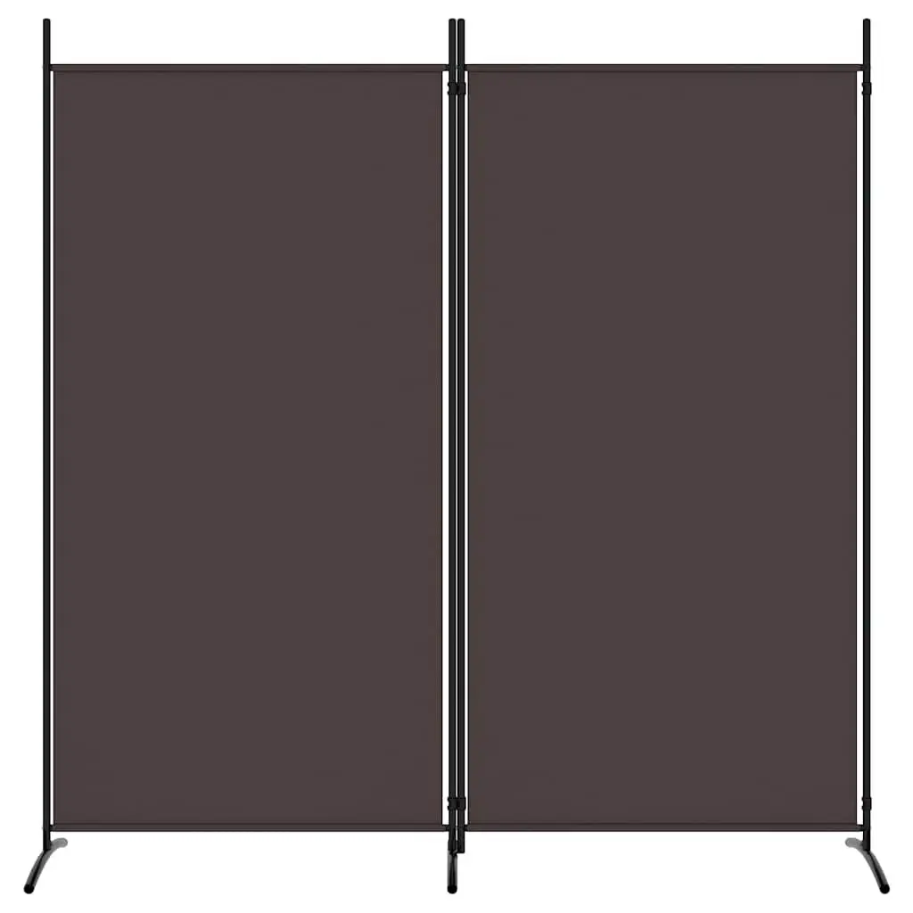 Room Divider Screen 2-Panel Privacy Partition 175x180cm Brown Fabric