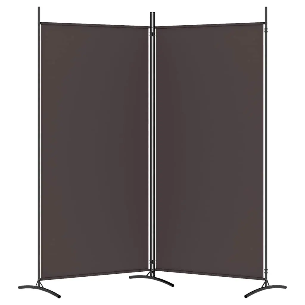 Room Divider Screen 2-Panel Privacy Partition 175x180cm Brown Fabric