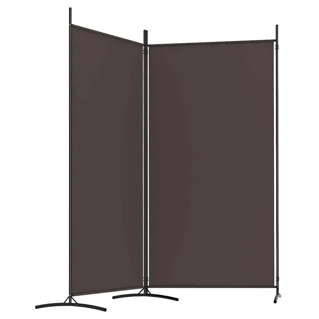 Room Divider Screen 2-Panel Privacy Partition 175x180cm Brown Fabric