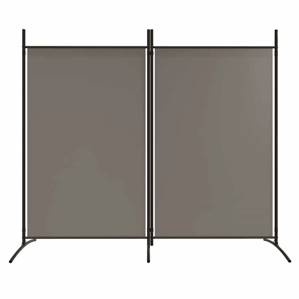 Room Divider 2-Panel Folding Screen Partition Privacy Anthracite Fabric 175 x 180 cm