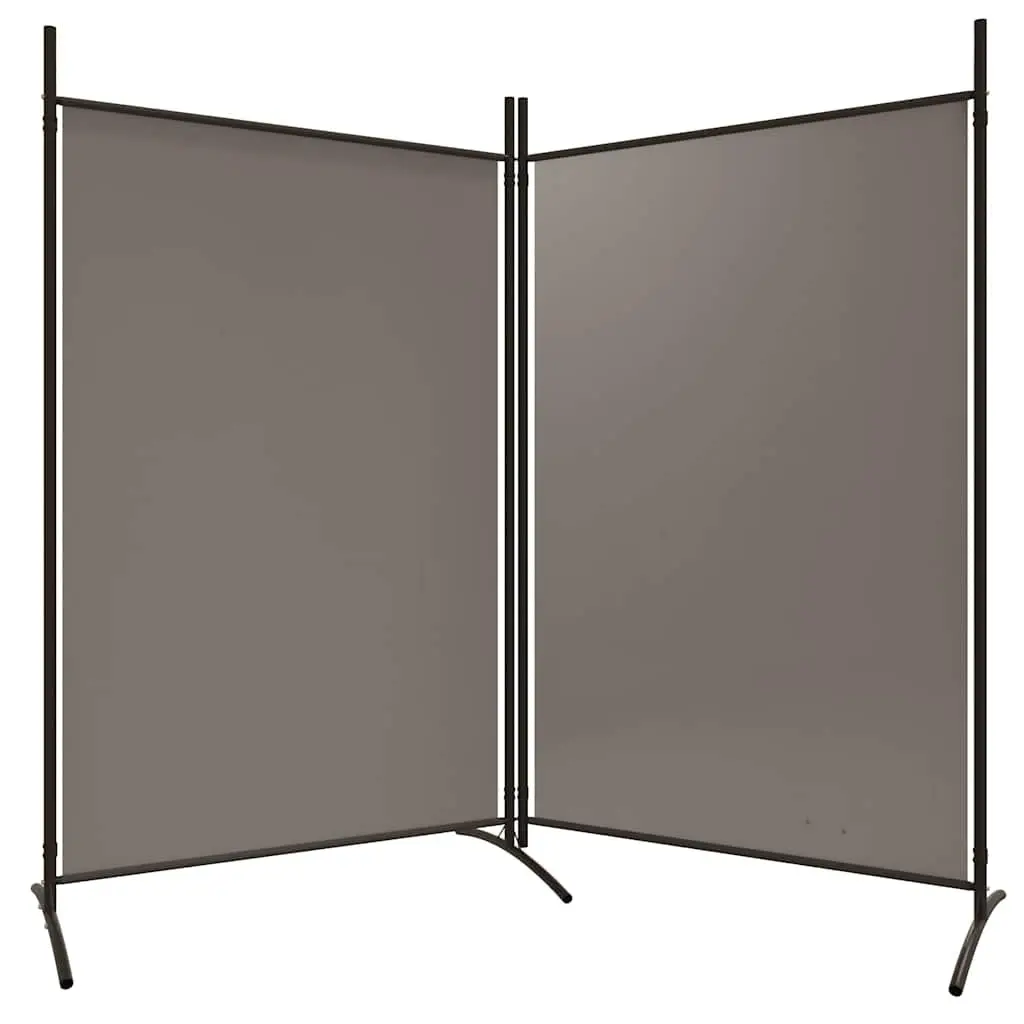 Room Divider 2-Panel Folding Screen Partition Privacy Anthracite Fabric 175 x 180 cm