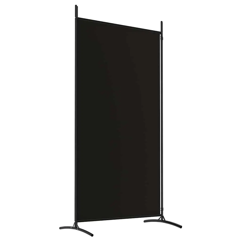 2-Panel Room Divider Screen Privacy Partition 175x180cm Black Fabric Folding