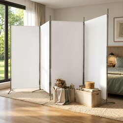 Warm and Practical 4-Panel Room Divider for Your Space